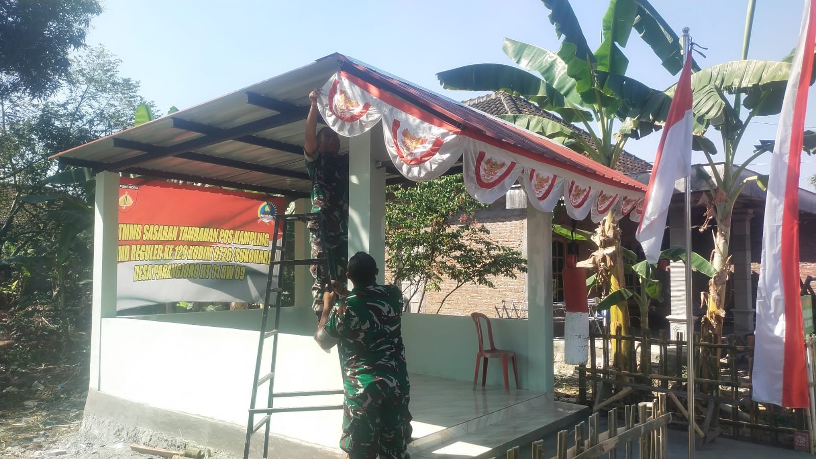 Pos Siskamling Bagus Dibangun di Parangjoro lewat TMMD Reguler ke-129