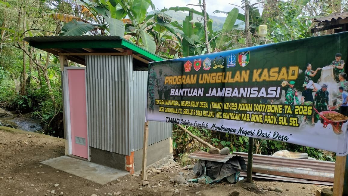 MCK Baru di Desa Langi, Bagian dari Sasaran Fisik TMMD ke-129 Kodim 1407/Bone